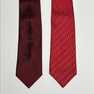 Jos. A. Bank Burgundy and Red Tie Set of 2. Silk, preowned, good condition
